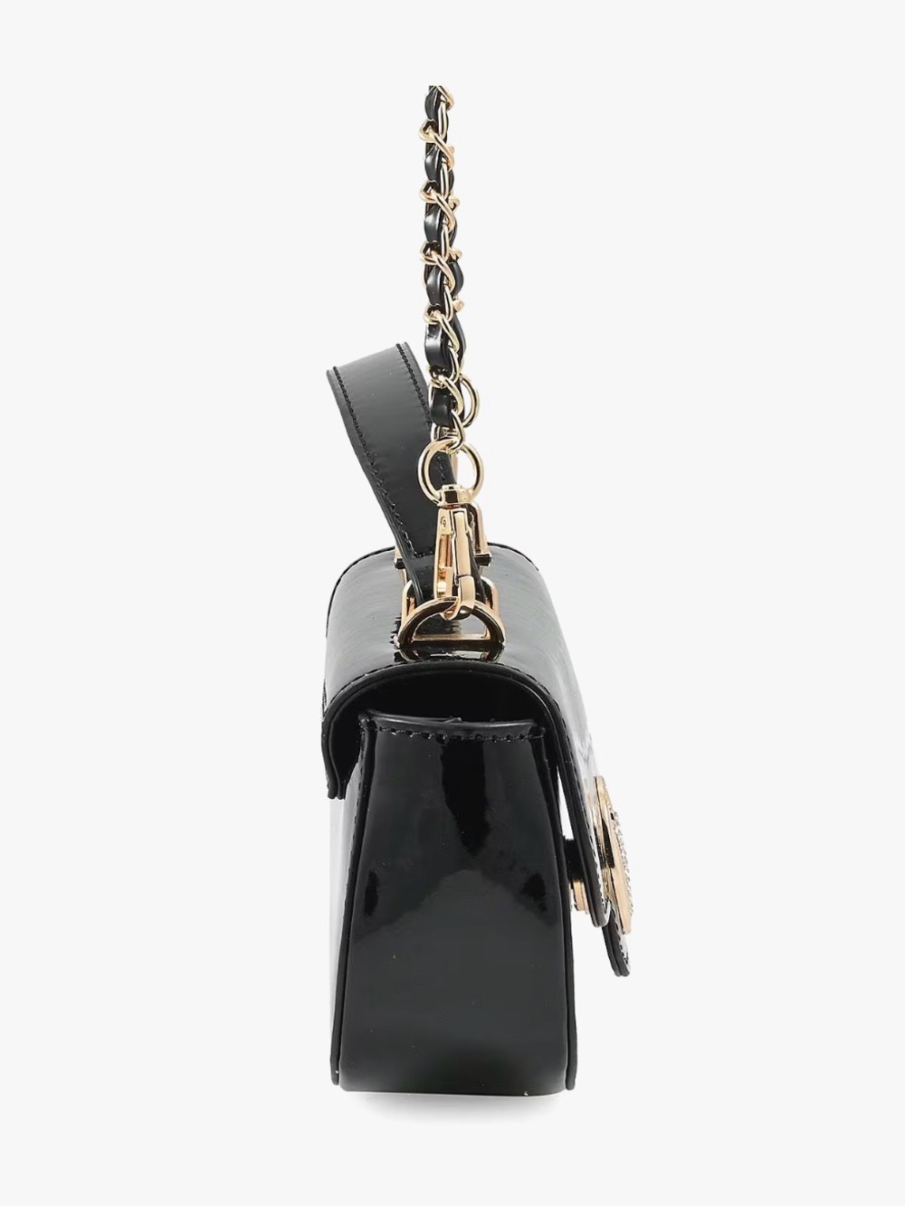 Valentino Orlandi Black Top Handle Patent Vegan Leather Crossbody Bag - Picture 3 of 8